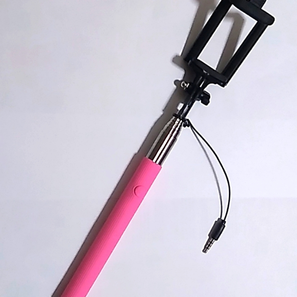 Pink and black selfie stick